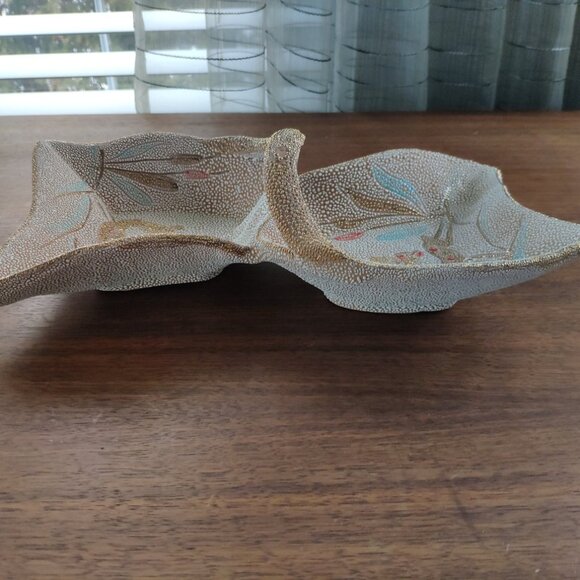 VTG Italian Fratelli Fanciullacci Double Dish with handle Pebble Lava 11.5" - Picture 3 of 16